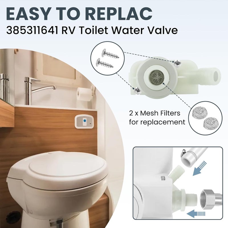Fetechmate 385311641 RV Toilet Valve Kit with 385311658 Flush Ball Seal Compatible with Dom-etic 300, 301, 310, 311, 320, 321 Series Pedal-Flush Toilets RV Toilet Parts Seal for Camper Toilet - 1 Set - Image 5